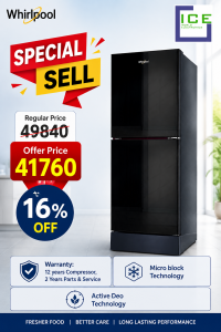 Whirlpool Fresh Magic Pro 236L Crystal Black Refrigerator