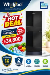 Whirlpool Fresh Magic Pro 236L Crystal Black Refrigerator