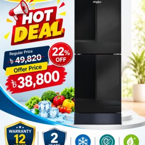 Whirlpool Fresh Magic Pro 236L Crystal Black Refrigerator