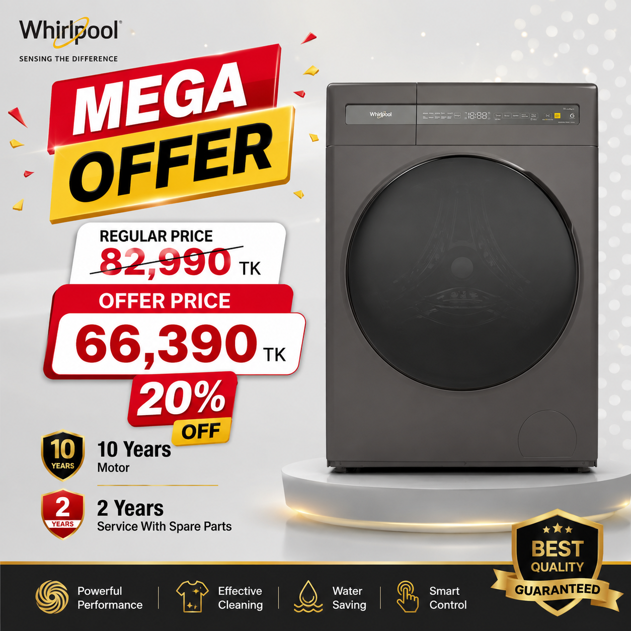 Whirlpool Sanicare WDC v11704RG-D (11 Kg) Front Load (With Heater) Washing Machine