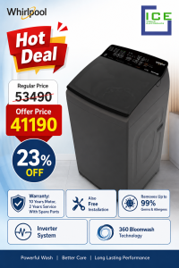 Whirlpool  360 Bloomwash PRO H Graphite Top Load 9.5KG Washing Machine (with Advanced Built-In Heater)