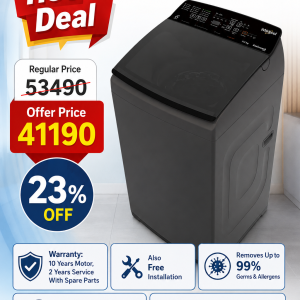 Whirlpool  360 Bloomwash PRO H Graphite Top Load 9.5KG Washing Machine (with Advanced Built-In Heater)