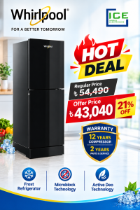 Whirlpool Fresh Magic Pro 278L Crystal Black Refrigerator