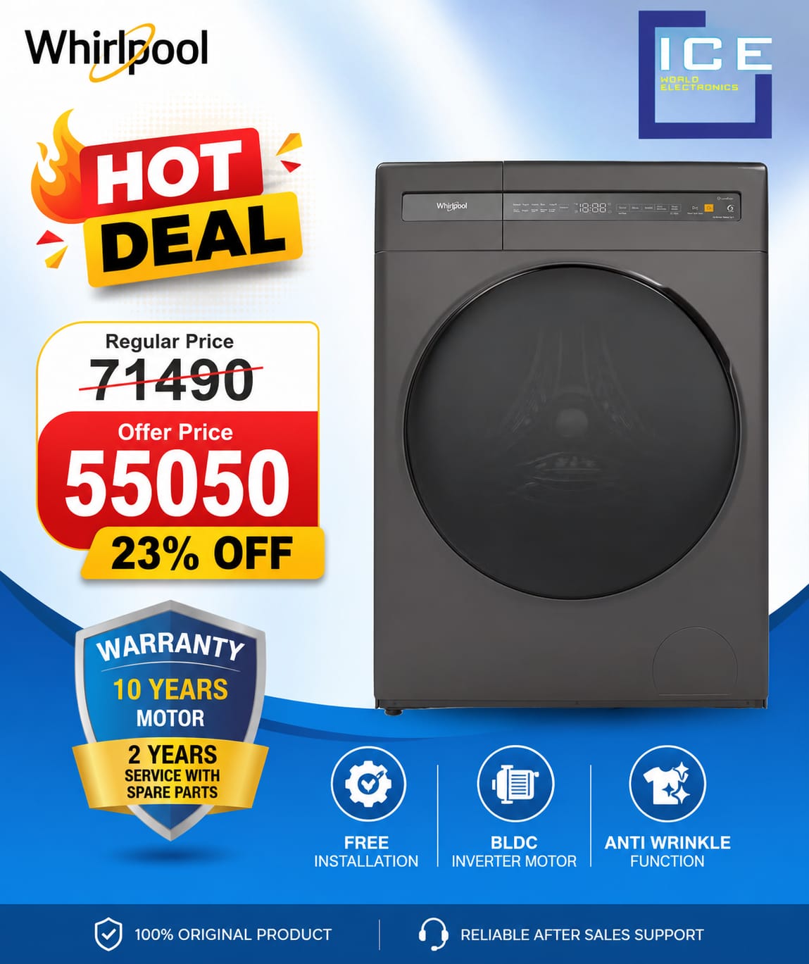 Whirlpool Sanicare WFC 90604RT-D (9 Kg) Front Load (With Heater) Washing Machine